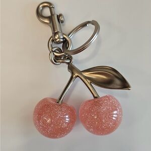 Pink Glittery Cherry 🍒 purse Charm & keychain New💕